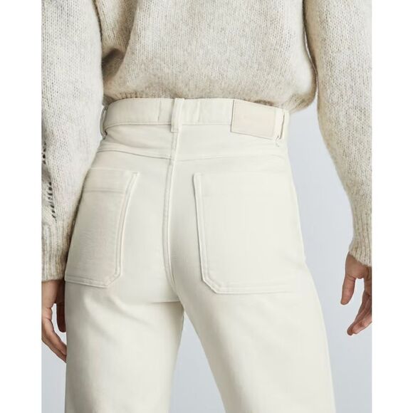 Everlane The Moleskin Way-High Pant in Canvas Beige Organic Cotton Size 16 NWT - Picture 4 of 16
